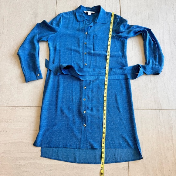 Diane Von Fürstenberg DVF Silk Knee Length Belted Shirt Dress Size 8 - Picture 7 of 11